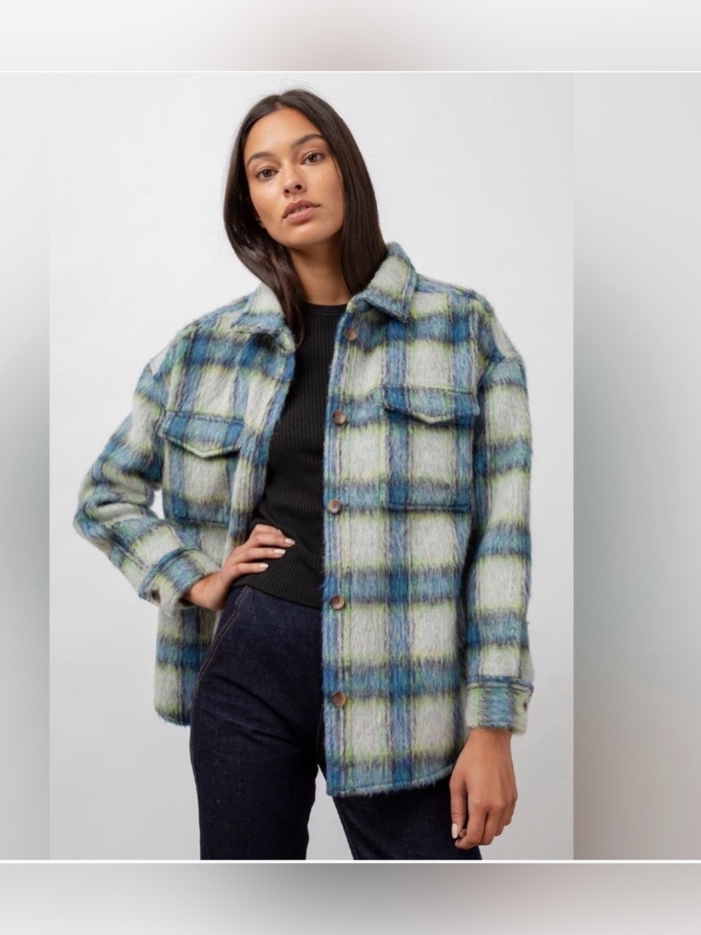 Rails Plaid cobalt Lime Smoke Jacket